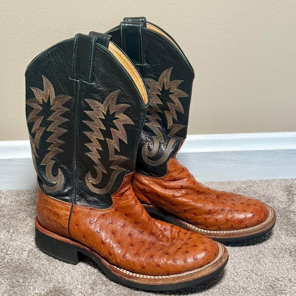 Black and Brown Leather Boots